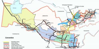 Узбекистан железничката мапа
