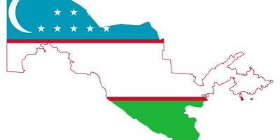 Карта на Узбекистан знаме 
