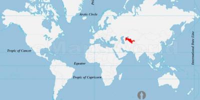 Узбекистан локација на мапата на светот